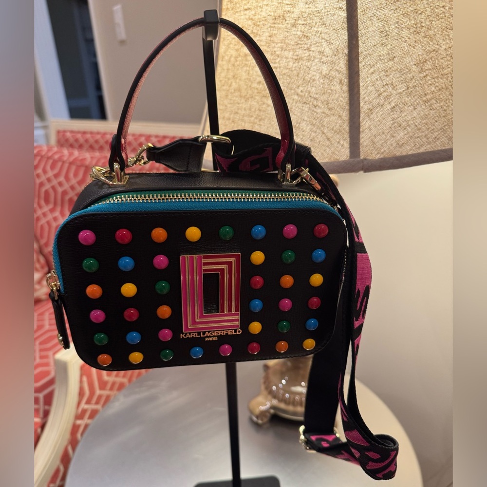 Karl Lagerfeld Paris - Top Handle Simone Studded Multi-Colored Bag Crossbody